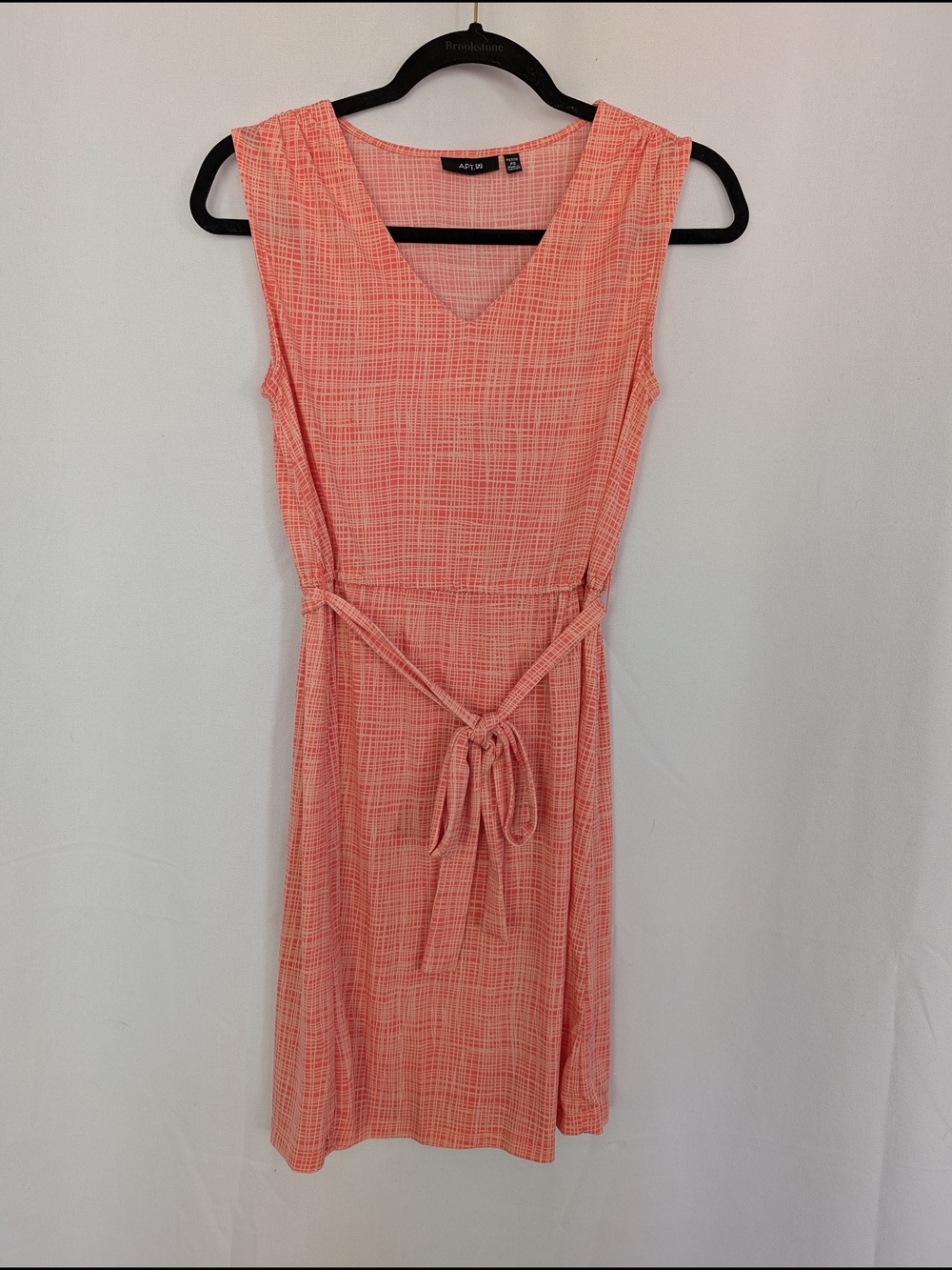 Apt. 9 Coral Textured V-Neck Belted Midi Dress